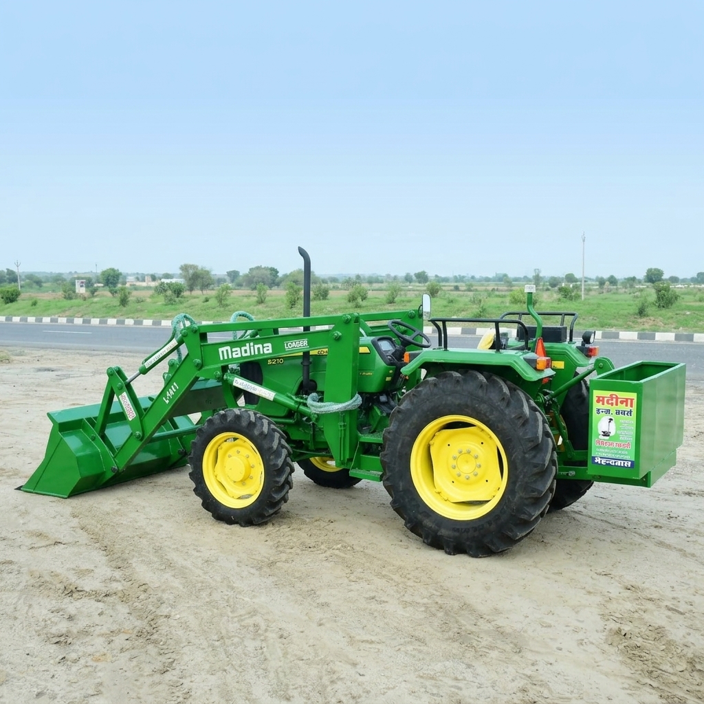 Green Madina L-1411 Loader Side Profile - John Deere