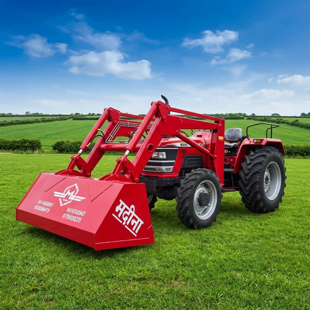 Red Madina Loader Side View in Field
